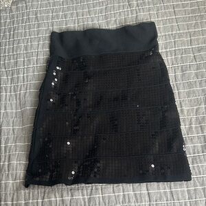 Arden B Black Sequin Mini Skirt